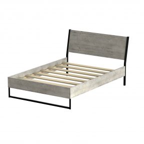 5ft Diego Bed in Concrete & 5ft Opal Mattress
