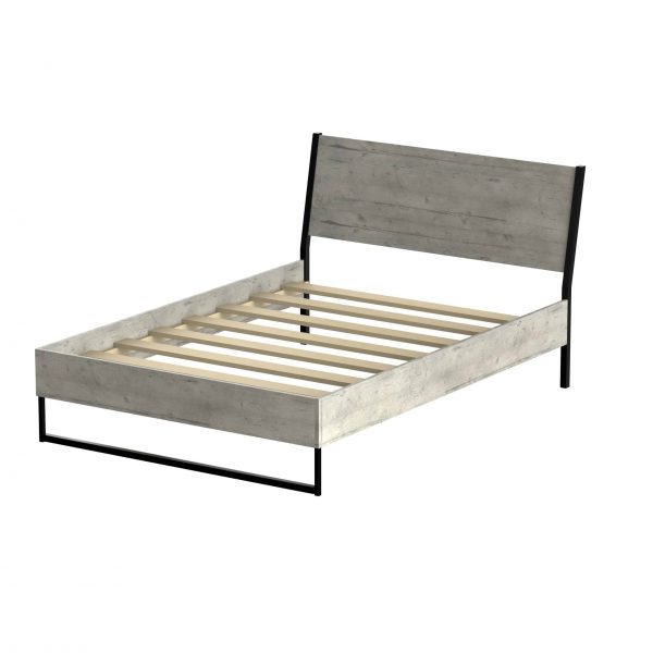 5ft Diego Bed in Concrete & 5ft Opal Mattress